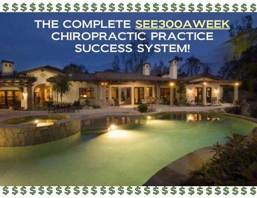 SEE300AWEEK CHIROPRACTIC COACHING - ENTIRE CATALOG - NOW 40 CD&#039;s &amp; DVD&#039;s!