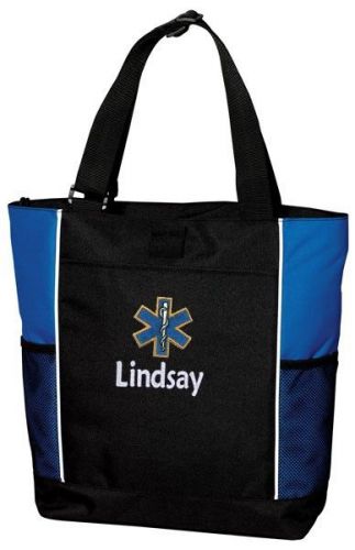 Emt ems embroidered two-tone colorblock tote for sale