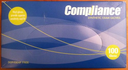 Compliance Synthetic Exam Gloves - Size Medium Box of 100 NEW