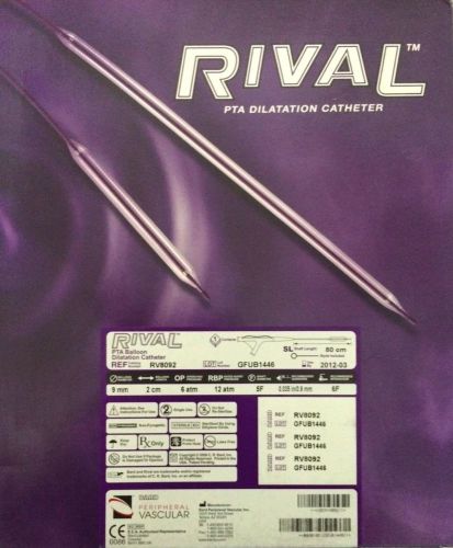 BARD RIVAL 5F PTA Balloon Dilatation Cath, 9mm x 2cm x 80cm, REF: RV8092