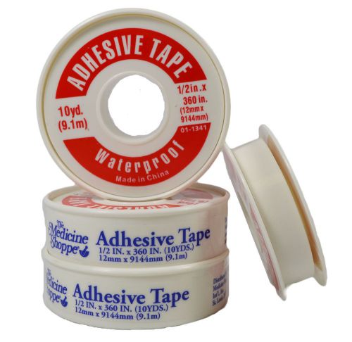 4 Rolls Adhesive Waterproof Tape 1/2&#034; With Plastic Container