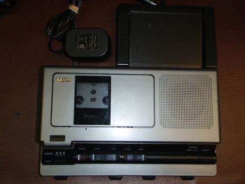 Sanyo TRC8030 Standard cassette transcriber inc foot pedal AC adapter &amp; warranty