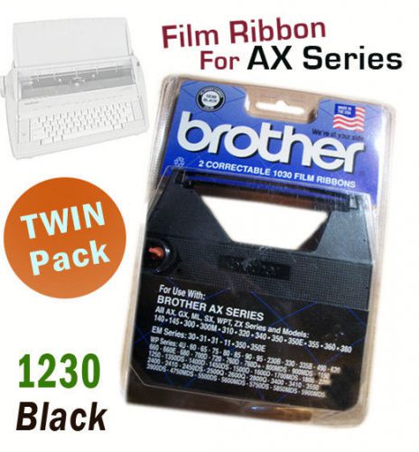 Genuine 2 Correctable  Brother 1030 Film Ribbons  * 1230 Black * For AX Series