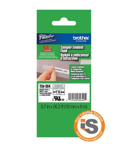 Brother tzese4 p-touch security tape, ptouch tze-se4, tzese4, tz-se4, tzse4 for sale