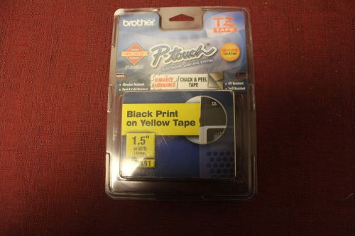 Brother TZ-661 P-Touch - Black Print on Yellow Tape - 1.5&#034; Wide Tape New