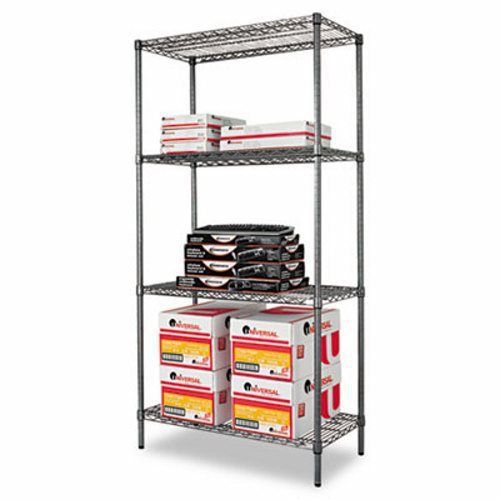 Alera Wire Shelving Kit, 4 Shelves, 36w x 18d x 72h, Black (ALESW503618BA)