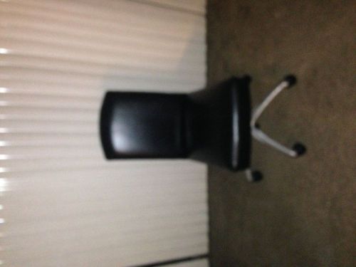 Black Leather Computer Chair With Wheels - Great Condition!