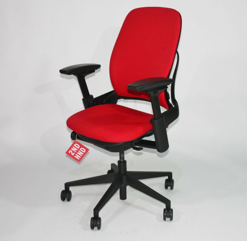 Steelcase Leap V2 chair Recovered in Red Camira  ( Black Aluminium Base)