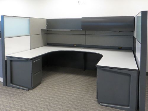 600 units of steelcase montage cubicles cubicle cube, 6x8x65h w glass and marker for sale