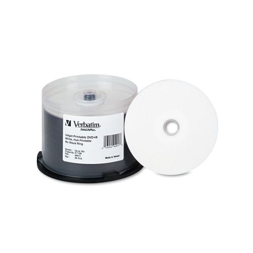 Inkjet Printable DVD+R Discs 50 Pk VER94917 -  New Item