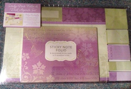 STICKY NOTES FOLIO DESK AGENDA SET PLANNER CUTE GIFT OFFICE VARIETY BUTTERFLY