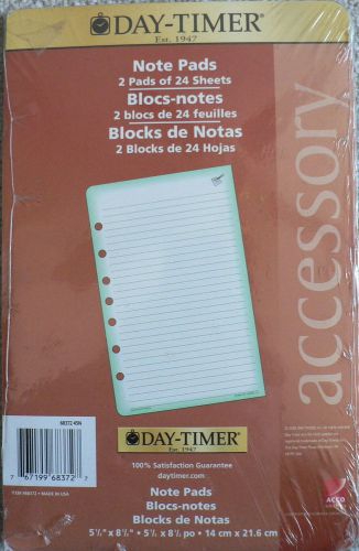 Day-timer lined note pads  5 1/2&#034; x 8 1/2&#034; sz 4  2 pads/pkg 48 pgs sealed  nip for sale