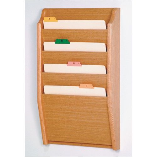 Wooden mallet four pocket chart holder light oak for sale