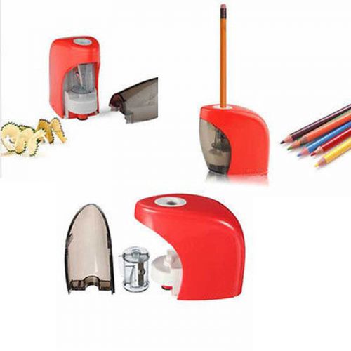 Automatic Electric Touch Switch Pencil Sharpener Office School Home Desktop Red