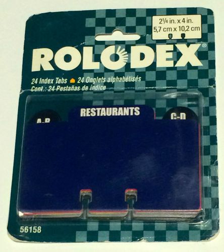 Rolodex 24 Index Tabs 56158 603646 Retro Card Files New in Package
