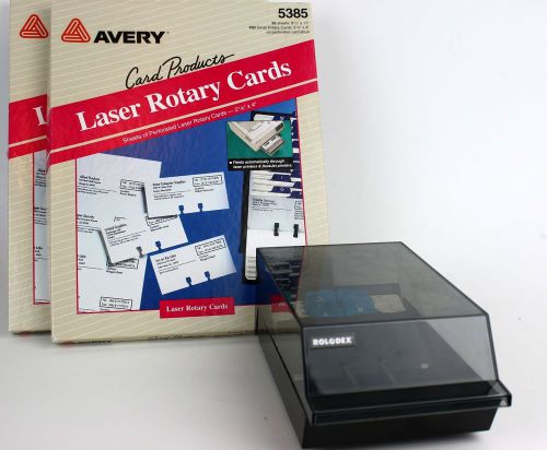 ROLODEX VIP 24C INDEX FILE CLAM SHELL + Avery 5385 laser 2 x 4 cards _1527