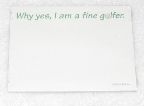 NEW! VINTAGE RECYCLED PAPER GREETINGS POST-IT NOTES WHY YES, I AM A FINE GOLFER