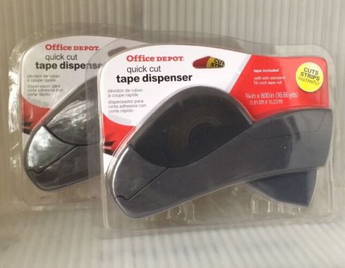 Two pack! office depot quick cut tape dispenser gun, 3/4&#034; tape 237-129 for sale