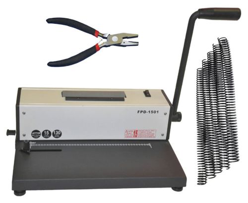 Coil spiral binding machine,metal spiral coil binder,electric insert+pliers+coil for sale