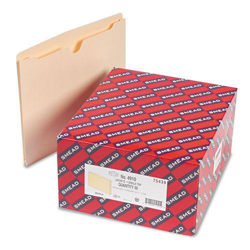 Smead 4910 jackets NEW letter size straight cut box of 50 Manilla