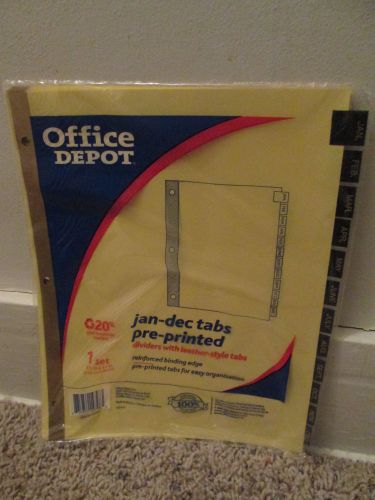 Office Depot New Jan Dec Tabs 3 Ring Monthly Divider Tags Office Organizer
