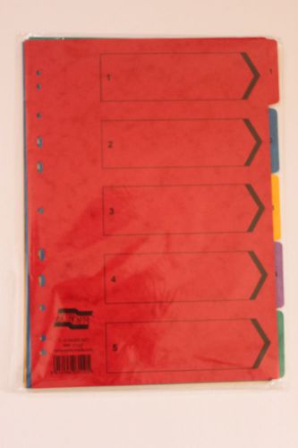 1-5 Part Numbered Dividers Tabs Europa / Exacompta 5 Part Set x1 - 3110Z