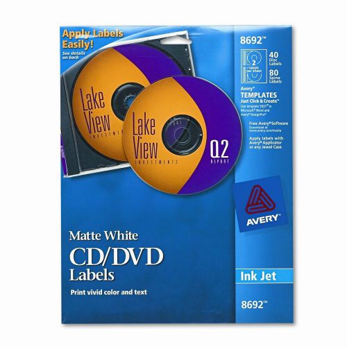 Avery Consumer Products 8692 Inkjet CD/DVD Labels (40/Pack)