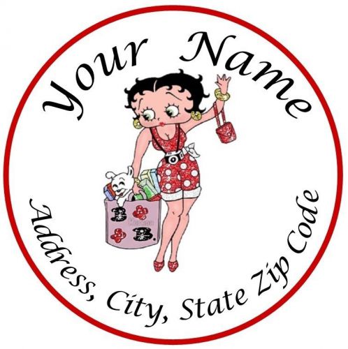 30 Square Stickers Envelope Seals Favor Tags Betty Boop Buy 3 get 1 free (mb4)
