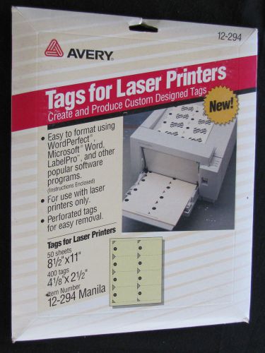 Avery Tags for Laser Printers 12-294 Manilla