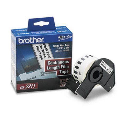 Brother Continuous Film Label Tape, 1.1&#034; x 50ft Roll, White (BRTDK2211)