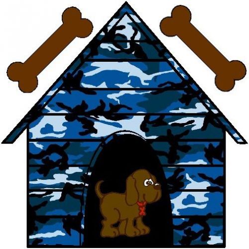 30 Custom Blue Camo Dog House Personalized Address Labels