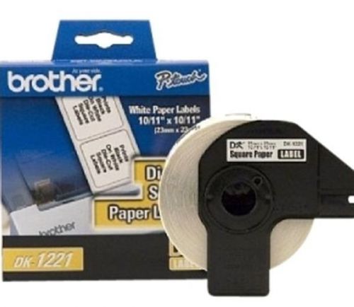 Brother DK1221 Square Paper Label - 0.9&#034; Width x 0.9&#034; Length