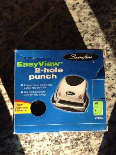 *New* 2 HOLE PUNCH - SWINGLINE EASYVIEW - #74055  Punches up to 20 sheets.