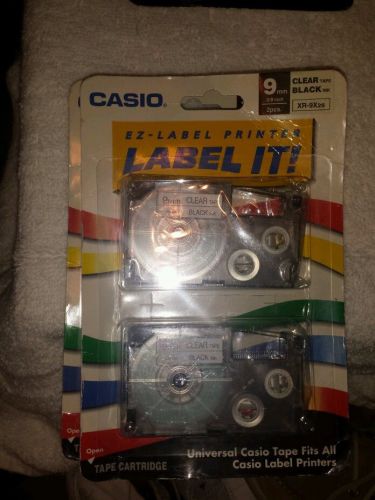Tape Cassettes for KL Label Makers, 9mm x 26ft,clear tape bla k ink,