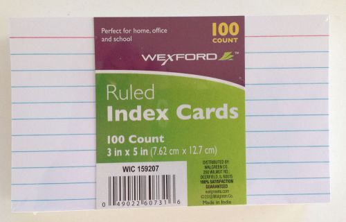 NEW LOT OF 400 RULED WEXFORD WHITE INDEX CARDS 3 x 5 SHIPS FREE!