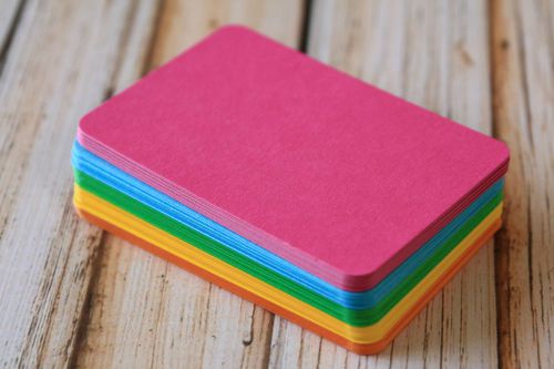 500p bulk assorted VIBRANT Colors eco friendly recycled DIY blank business cards