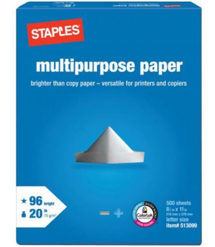 10 Reams Staples Multipurpose Copy Paper Case - Local Pickup
