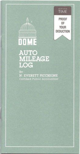 Dome Auto Mileage Log Book - 770 - 3-1/4&#034; x 6-1/4&#034;