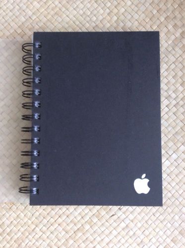 Apple Computer Black Spiral Bound Notebook Note Pad Paper NEW!