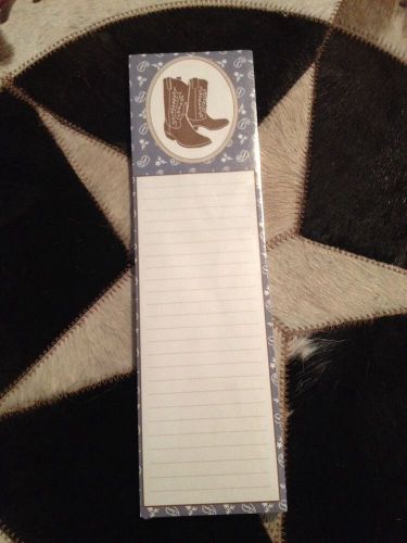 WELLSPRING Cowgirl Southwest Paisley Boot MAGNETIC LINED NOTEPAD