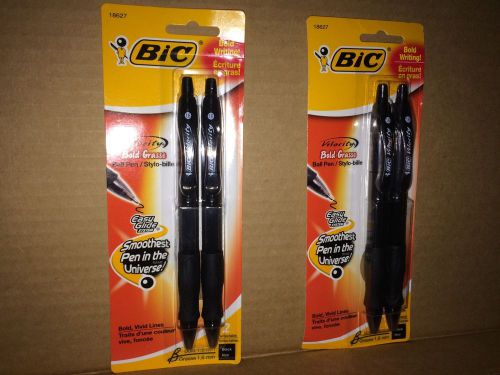 BIC Velocity Bold Ball Pen, 1.6mm, Black 2/Pack LOT OF 2