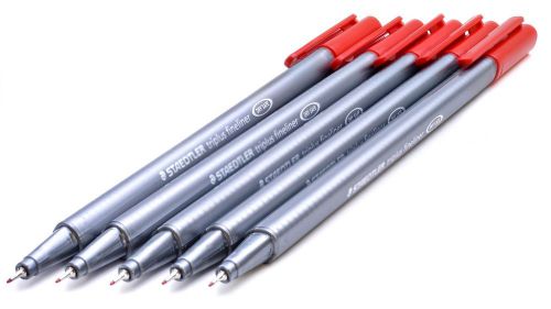 Staedtler Triplus Fineliner 5 Count 0.3mm Red Pens