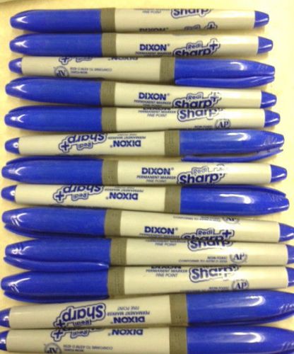 Dixon Redisharp Plus Permanent Markers Fine Point Blue Ink 13 Count Model 98208