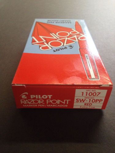 Pilot Red Razor Point Pens SW-10PP, 12/Box #11007
