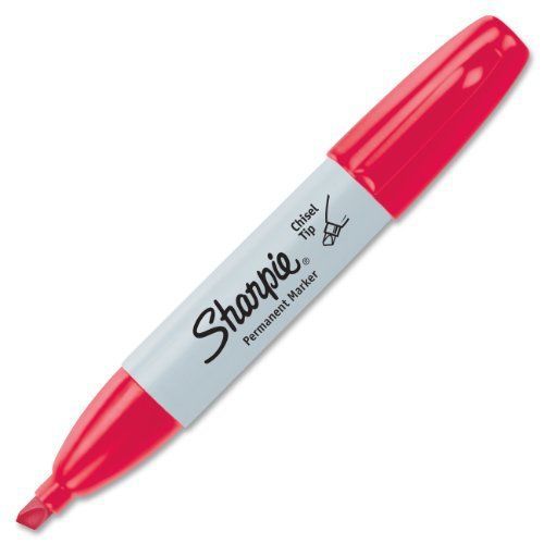 Sharpie Permanent Markers - Chisel Marker Point Style - Red Ink (SAN38202)