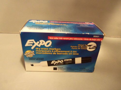 12 sanford expo san80001 dry erase low odor marker black chisel tip for sale