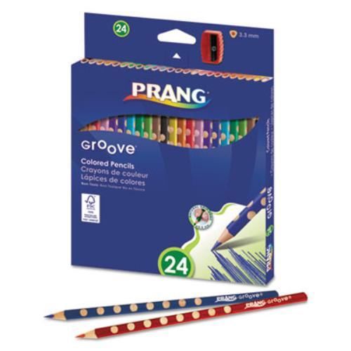 Dixon ticonderoga 28124 groove colored pencils, assorted, 3.3 mm, 24/pk for sale