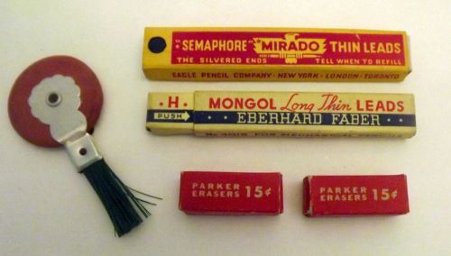 Vintage Office Supplies Pencil Leads Erasers etc.
