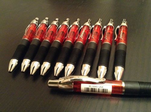 lot of 10 xenon pens rollerbal aqua roller red lava black ink refillable