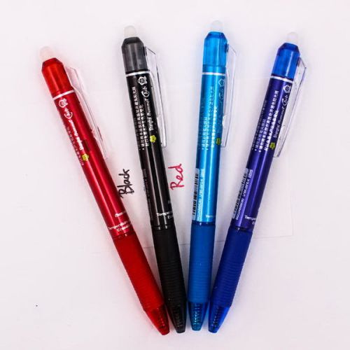 4pcs x 4-Colours Mix Gel Ink Erasable Pen Retractable Stationery Set Kit A0489